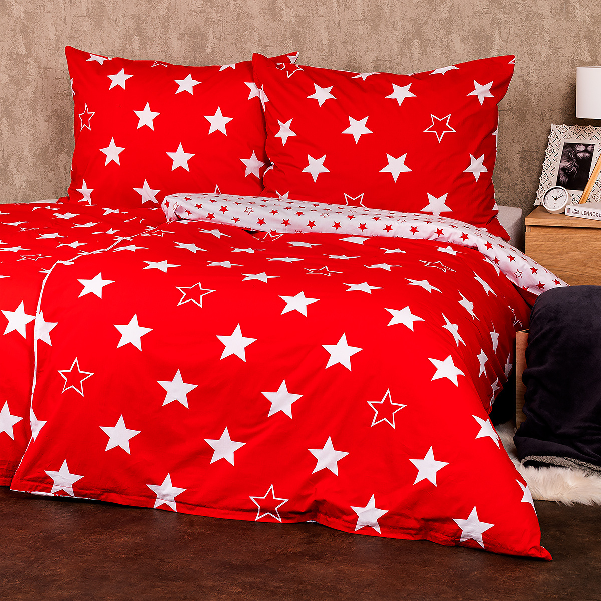 4Home Bavlněné povlečení Stars red