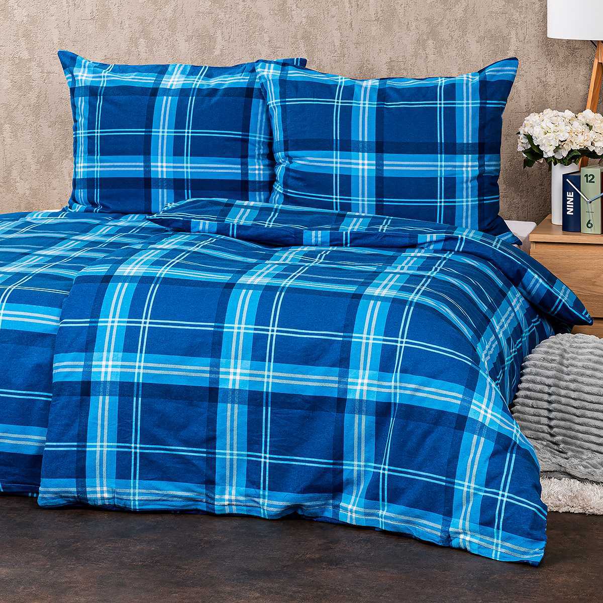 4Home Flanelové povlečení Blue plaid