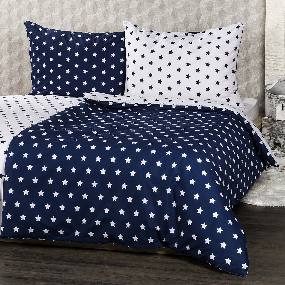 4Home bavlněné povlečení Stars Navy blue