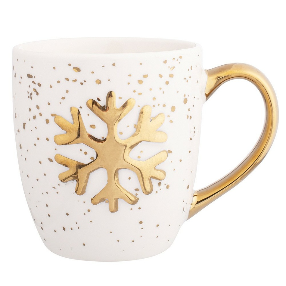 Altom Porcelánový hrnek Golden snowflake