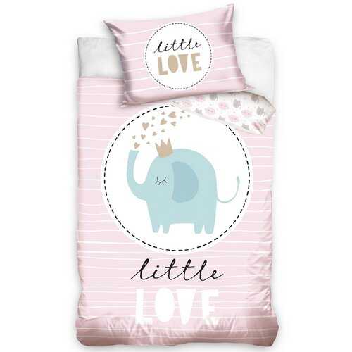 BedTex Dětské bavlněné povlečení do postýlky Little love růžová