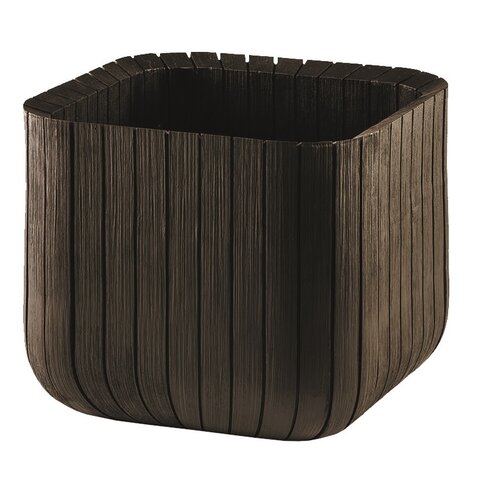 Keter Plastový květináč Cube planter M hnědá