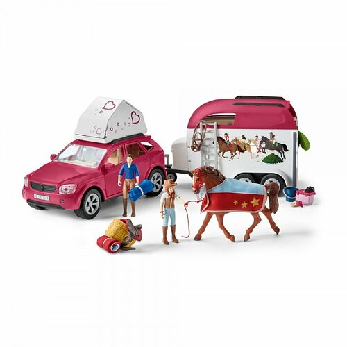 Schleich 42535 Dobrodružné auto s přívěsem a koněm