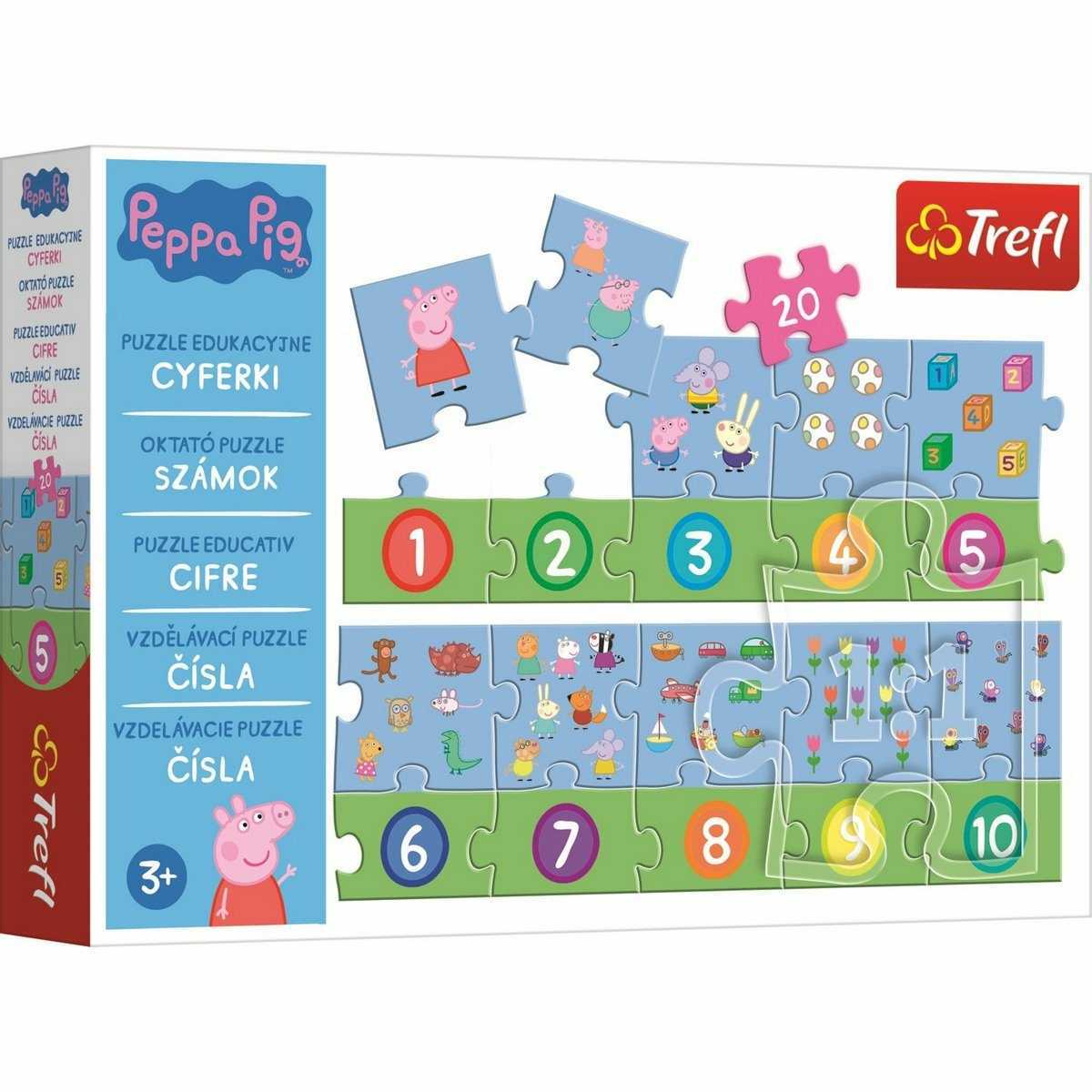 Trefl Vzdělávací puzzle Čísla Prasátko Peppa