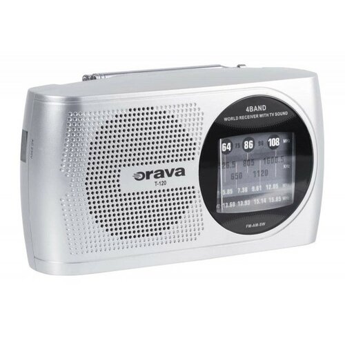 Orava T-120 S přenosný rádio přijímač s rozsahem FM/AM/SW