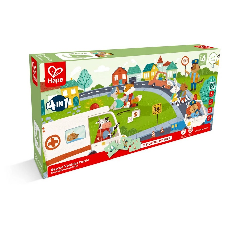 Hape Puzzle - Záchranná vozidla