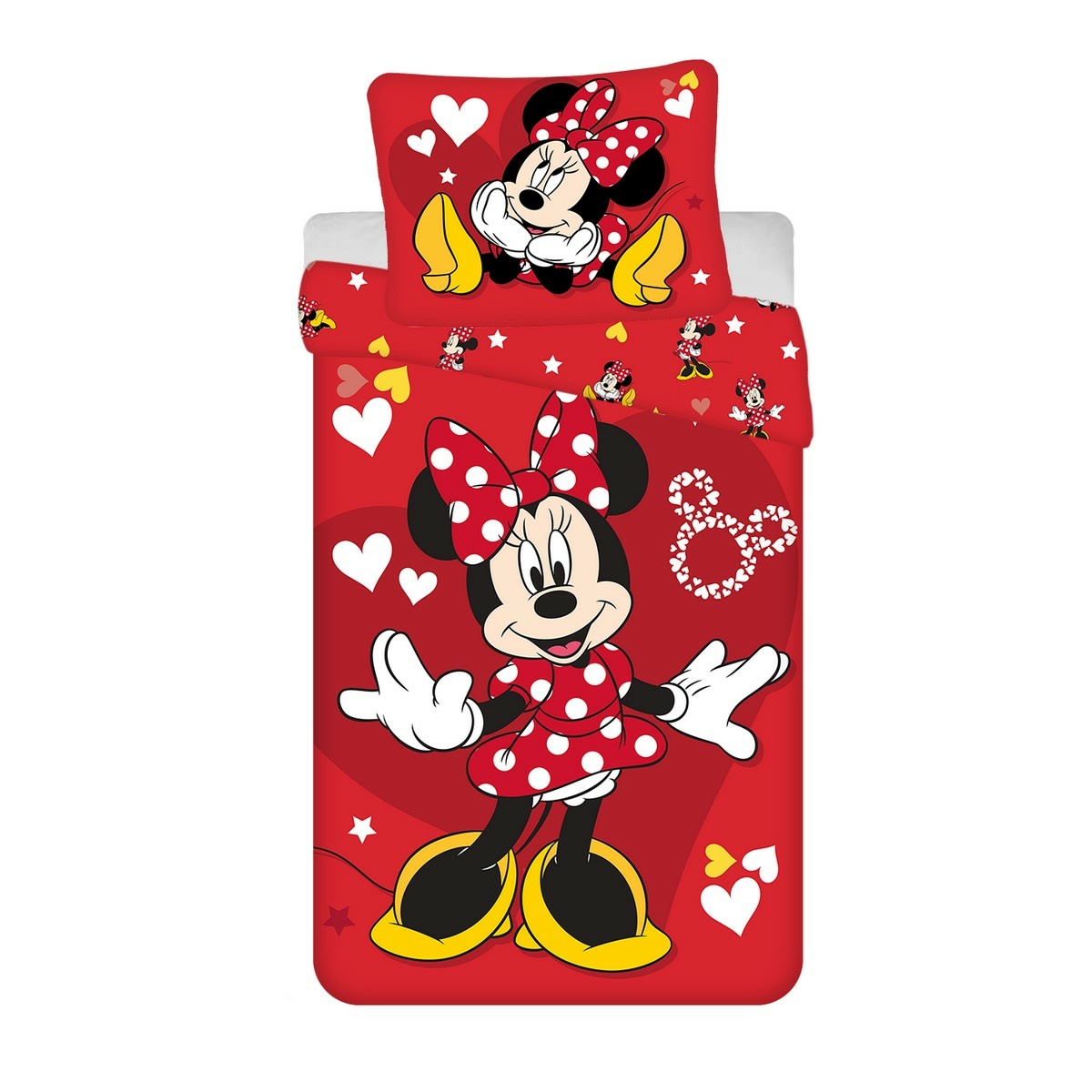 Jerry Fabrics Dětské bavlněné povlečení Minnie Red heart