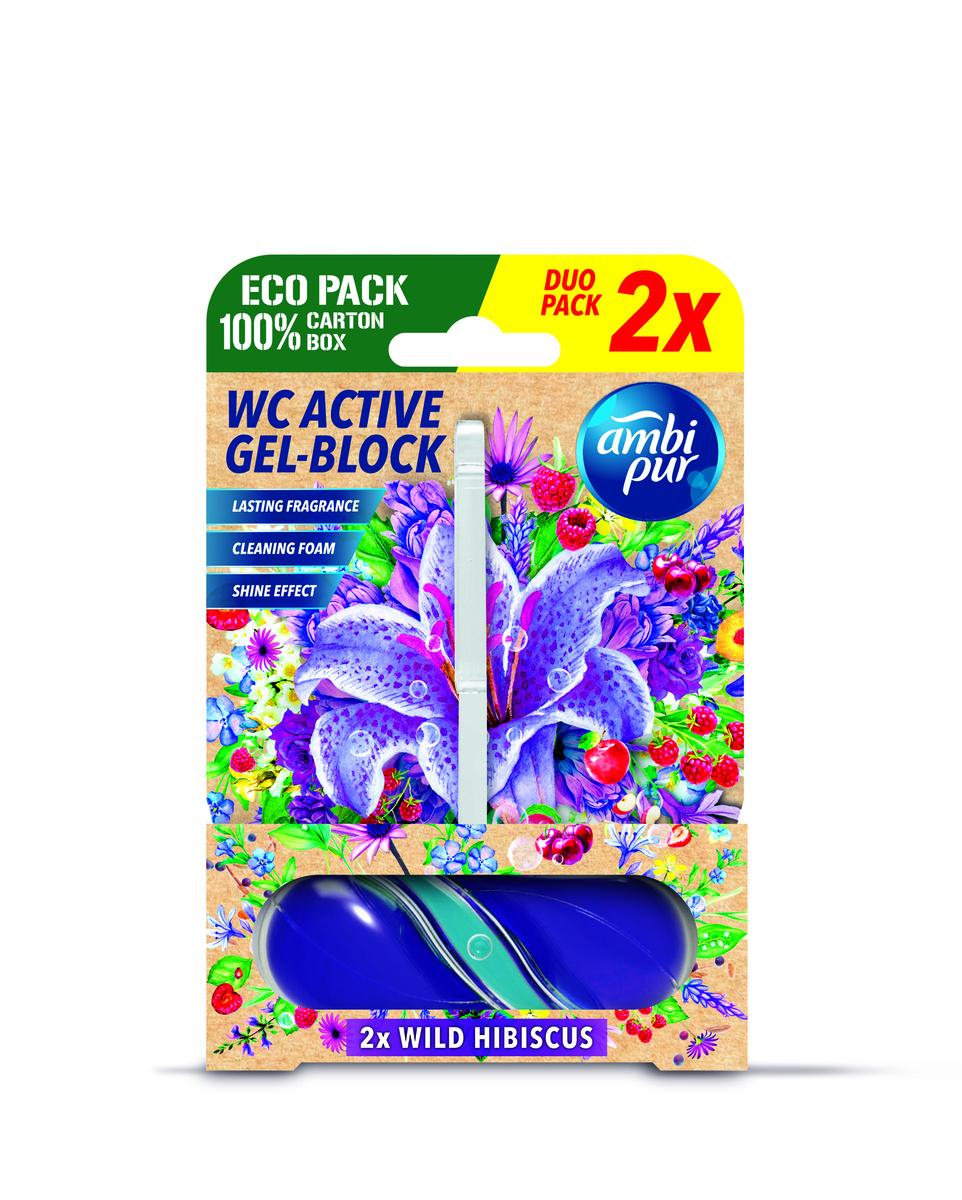 Ambipur WC Active gel-blok divoký ibišek 2x 45 g