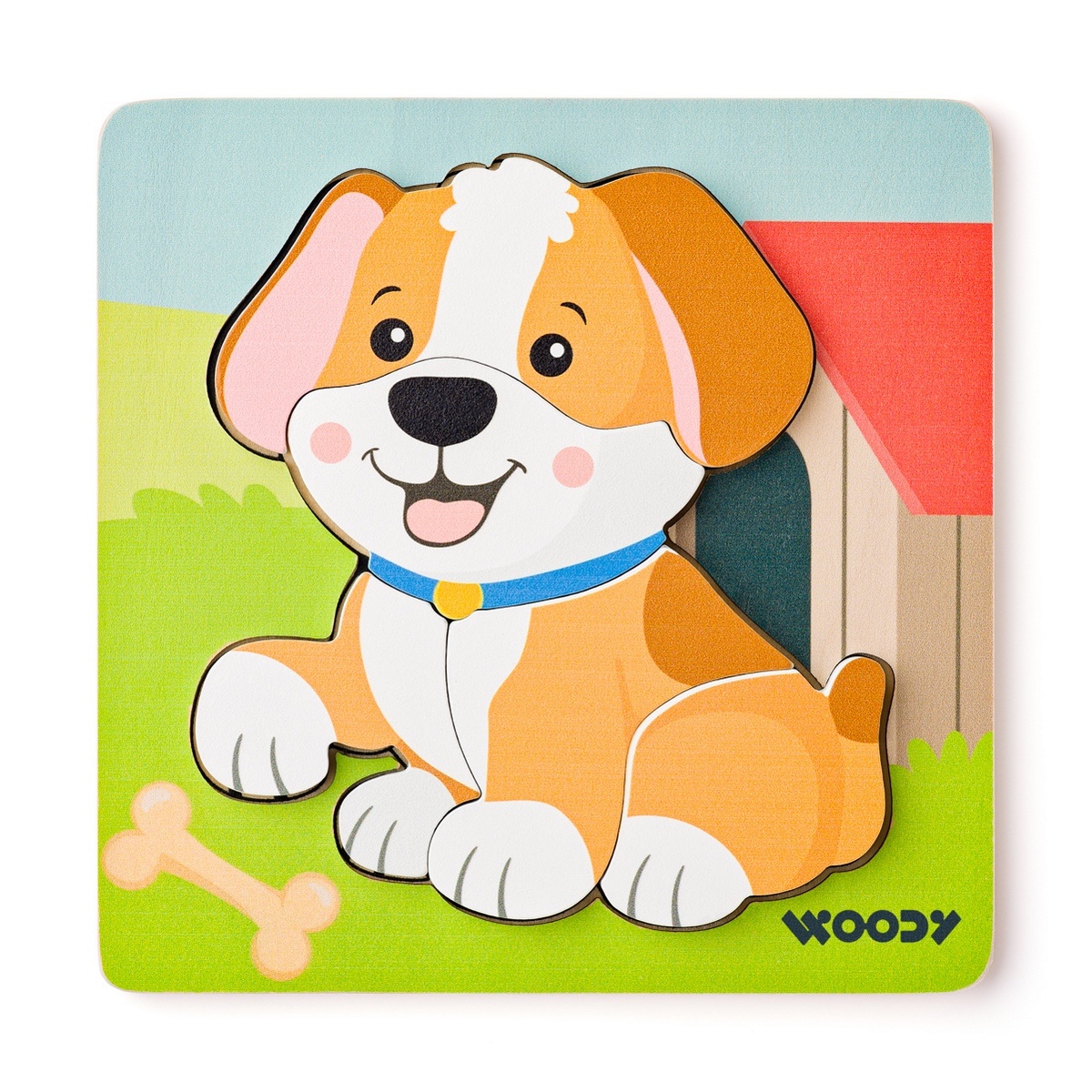 Woody Puzzle Baby Pejsek