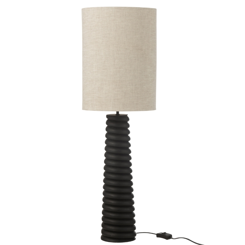 Černá dřevěná stolní lampa J-line Ailan 85 cm