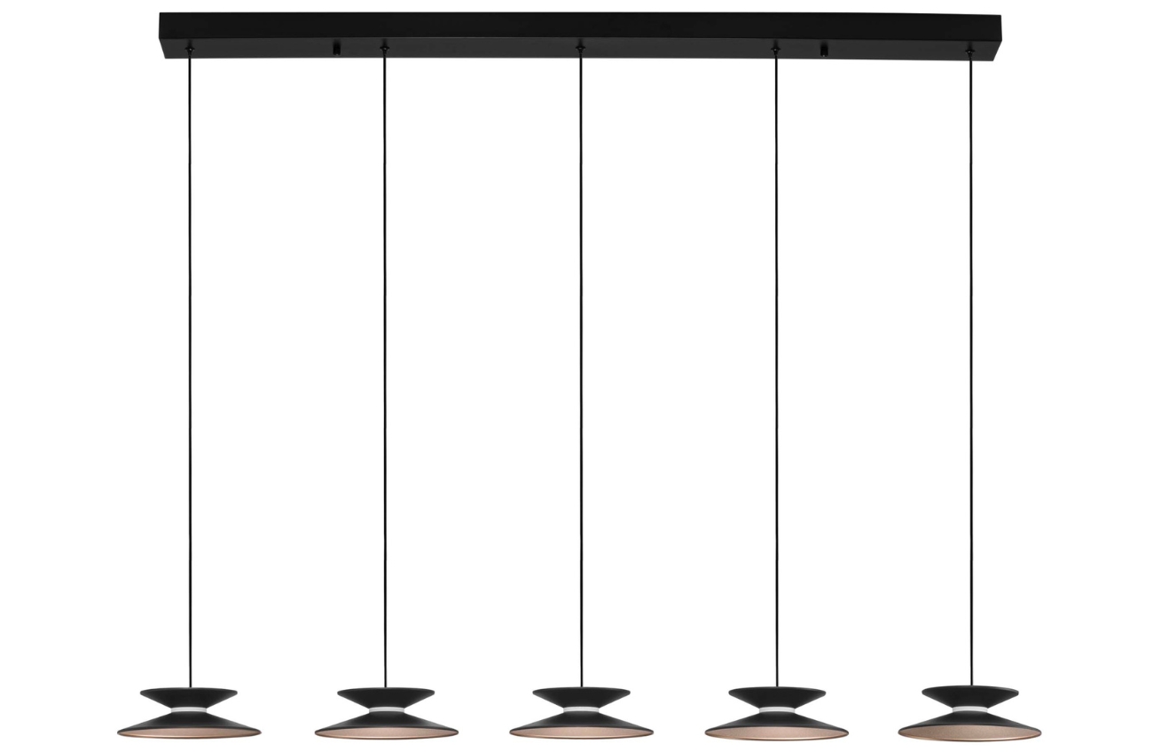 Černé kovové závěsné LED světlo Nova Luce Morfi 132 cm