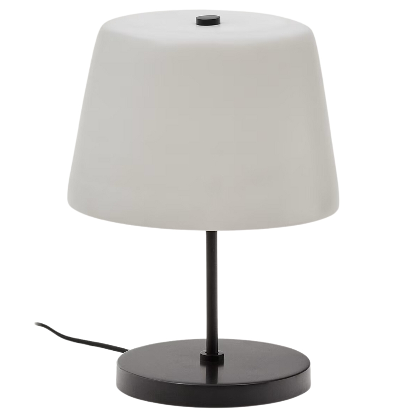 Černobílá skleněná stolní lampa Kave Home Nefar