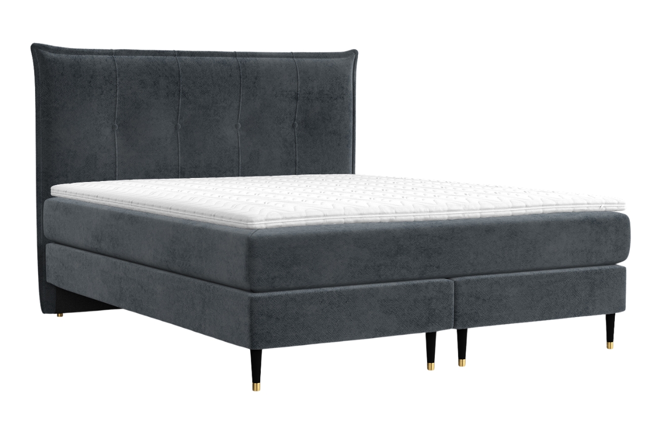 Maison de Rêve Antracitová sametová postel boxspring DUNA 180 x 200 cm