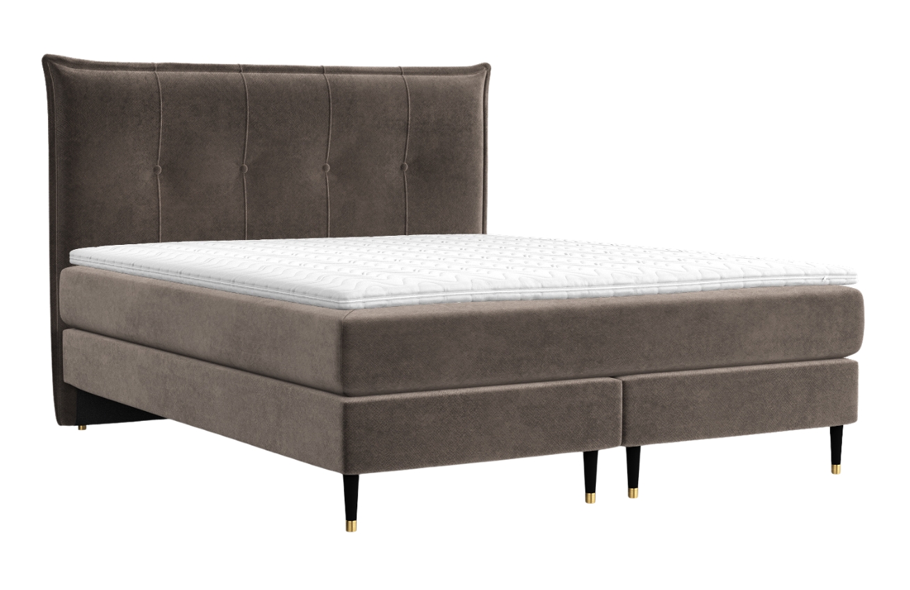 Maison de Rêve Hnědá sametová postel boxspring DUNA 180 x 200 cm