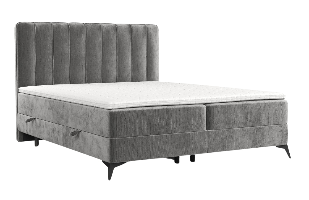 Maison de Rêve Šedá čalouněná postel boxspring AGGAZ 200 x 200 cm