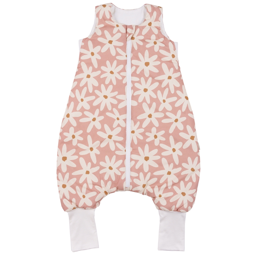 Malomi Kids Růžový bavlněný spací pytel s nohavicemi Blush Daisies 86 cm