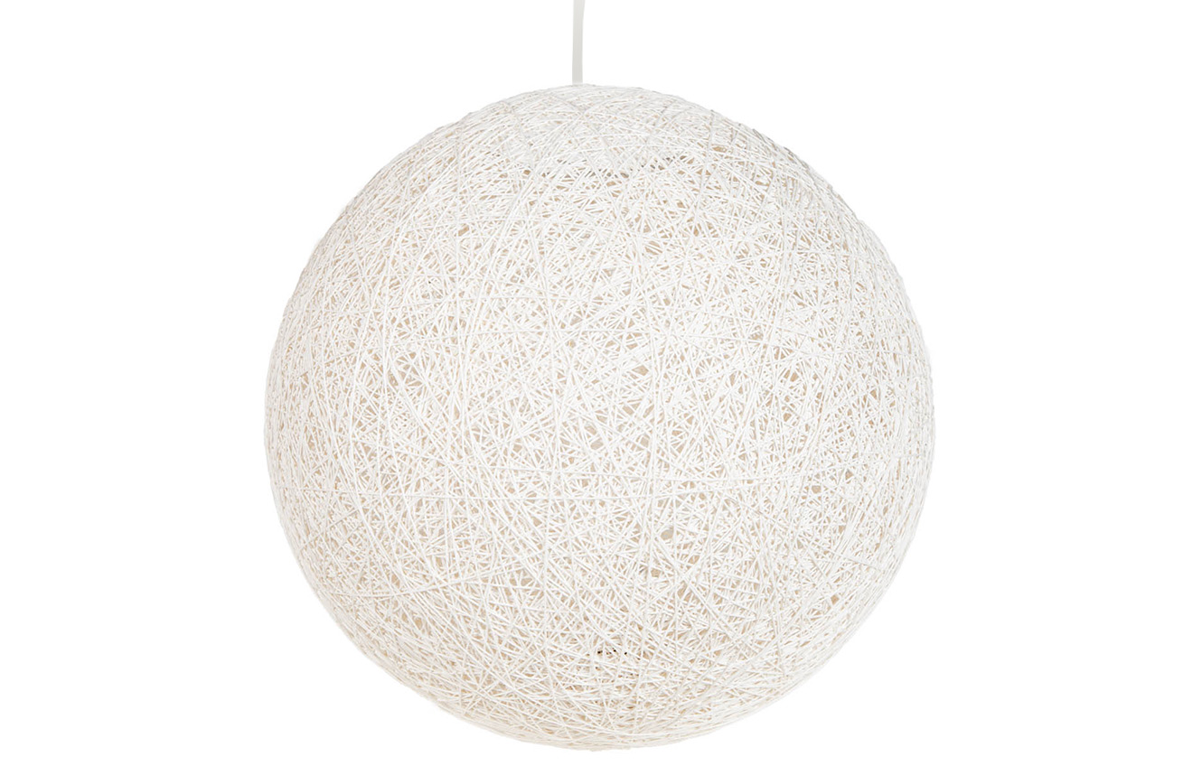 Moebel Living Bílé závěsné kulaté světlo Moon 45 cm