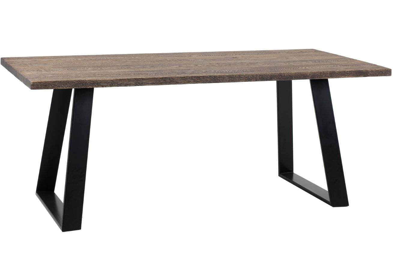 Nordic Design Masivní dubový jídelní stůl Hof 180x90 cm s černou podnoží