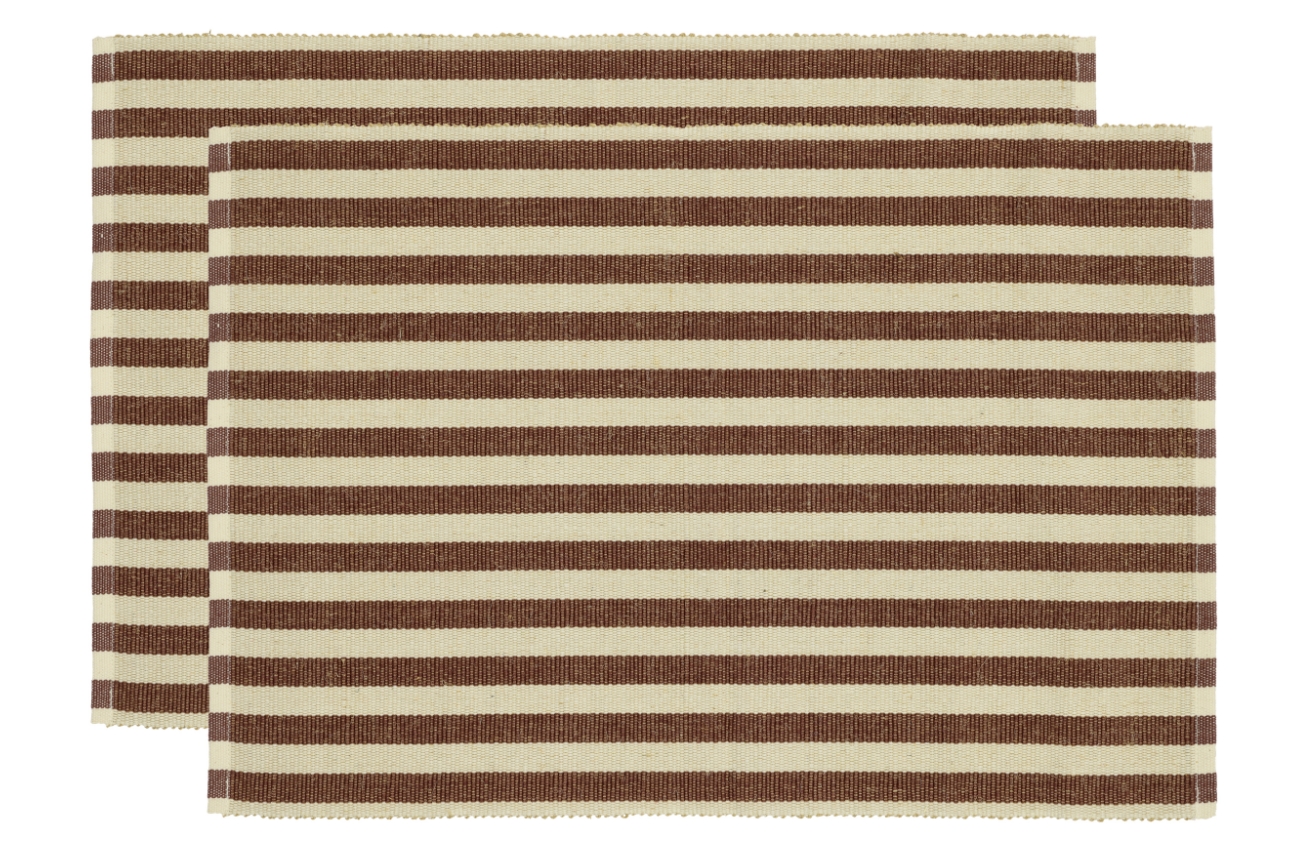 Södahl Set dvou hnědých prostírání Stripe 48 x 33 cm