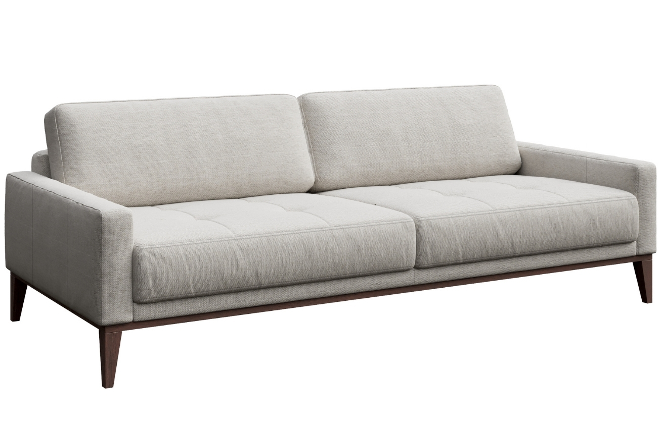 Světle šedá třímístná látková pohovka MESONICA Musso Tufted 211 cm