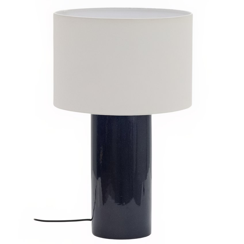 Tmavě modrá keramická stolní lampa Kave Home Toneric